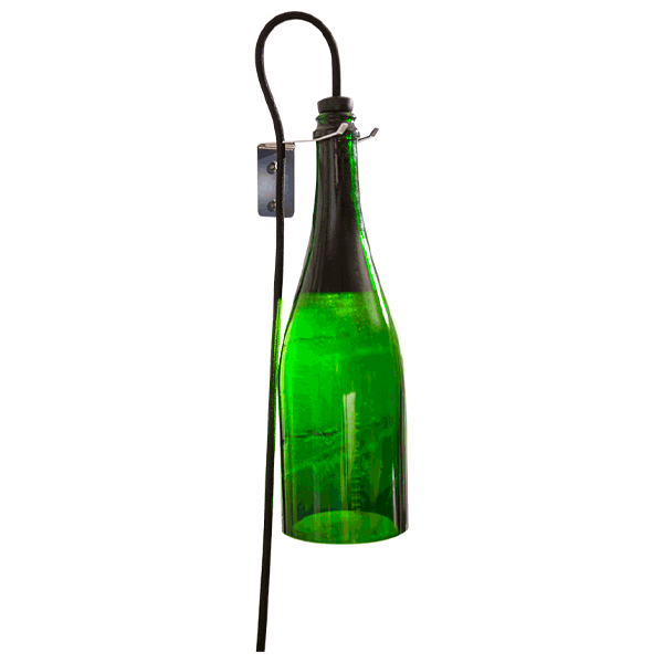 Architecture Intérieure du Vin Bouteille Torche lampe verte