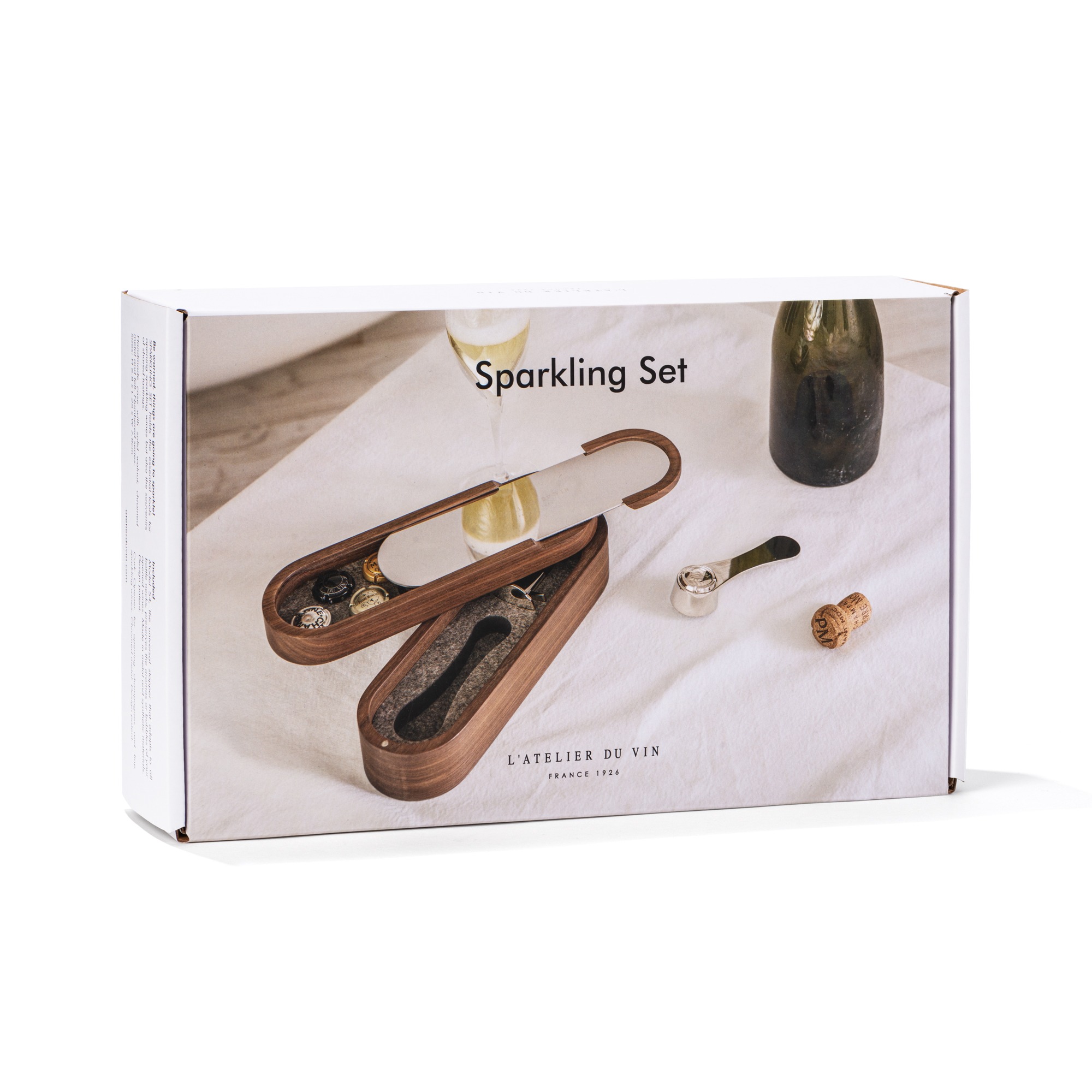 L'Atelier du Vin Sparkling Set coffret champagne noyer