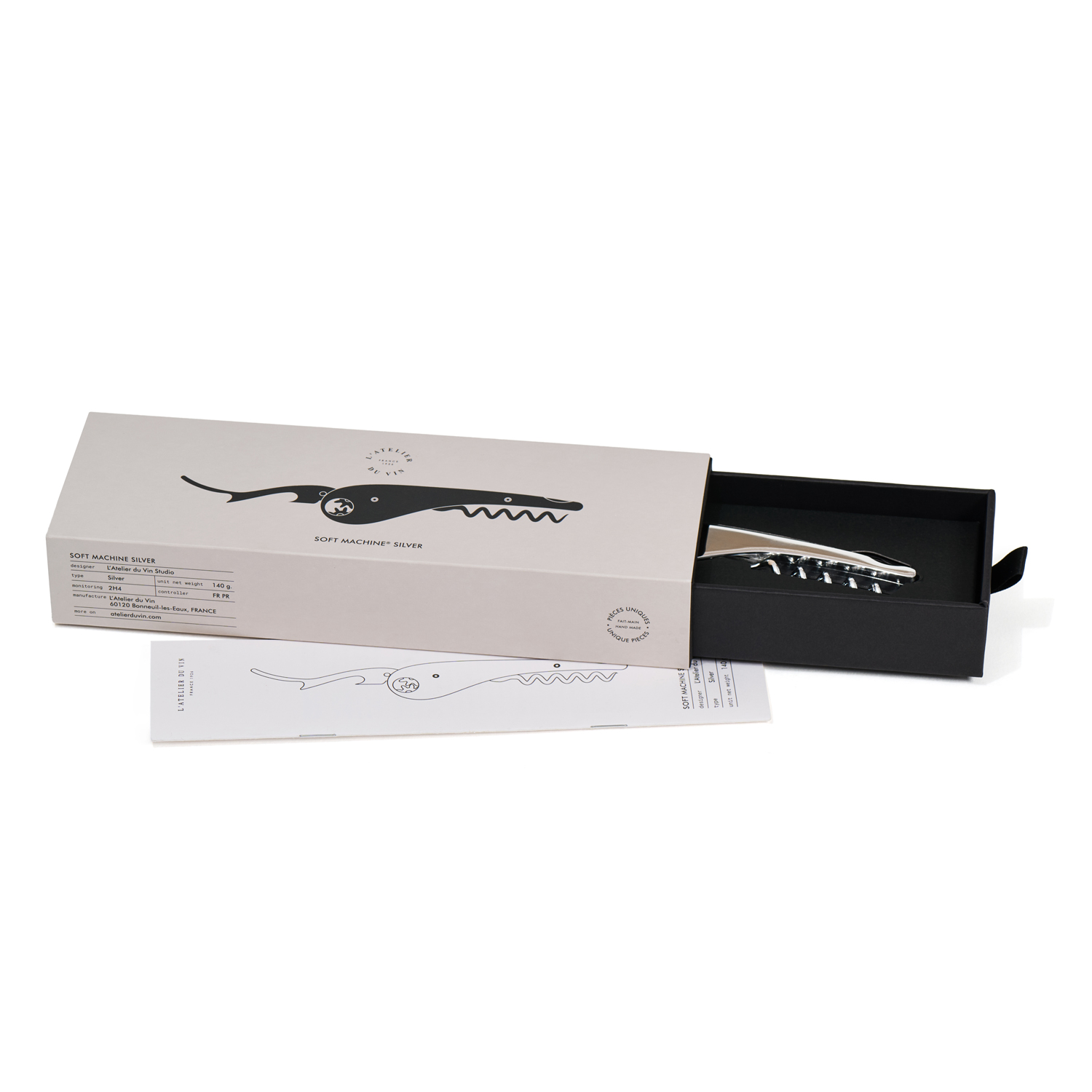 L'Atelier du Vin Soft Machine Silver tire-bouchon inox miroir