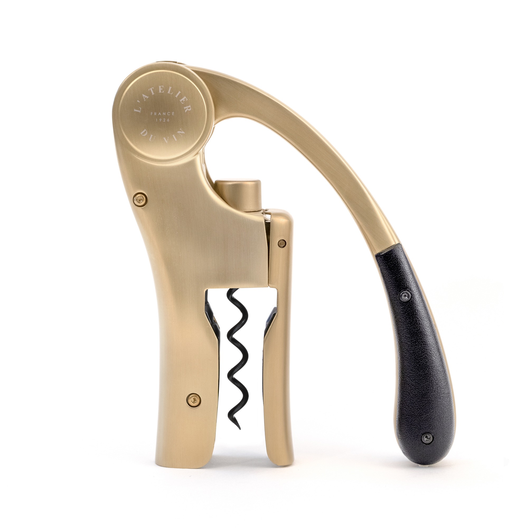 L'Atelier du Vin Oeno Motion Gold tire-bouchon cuir noir