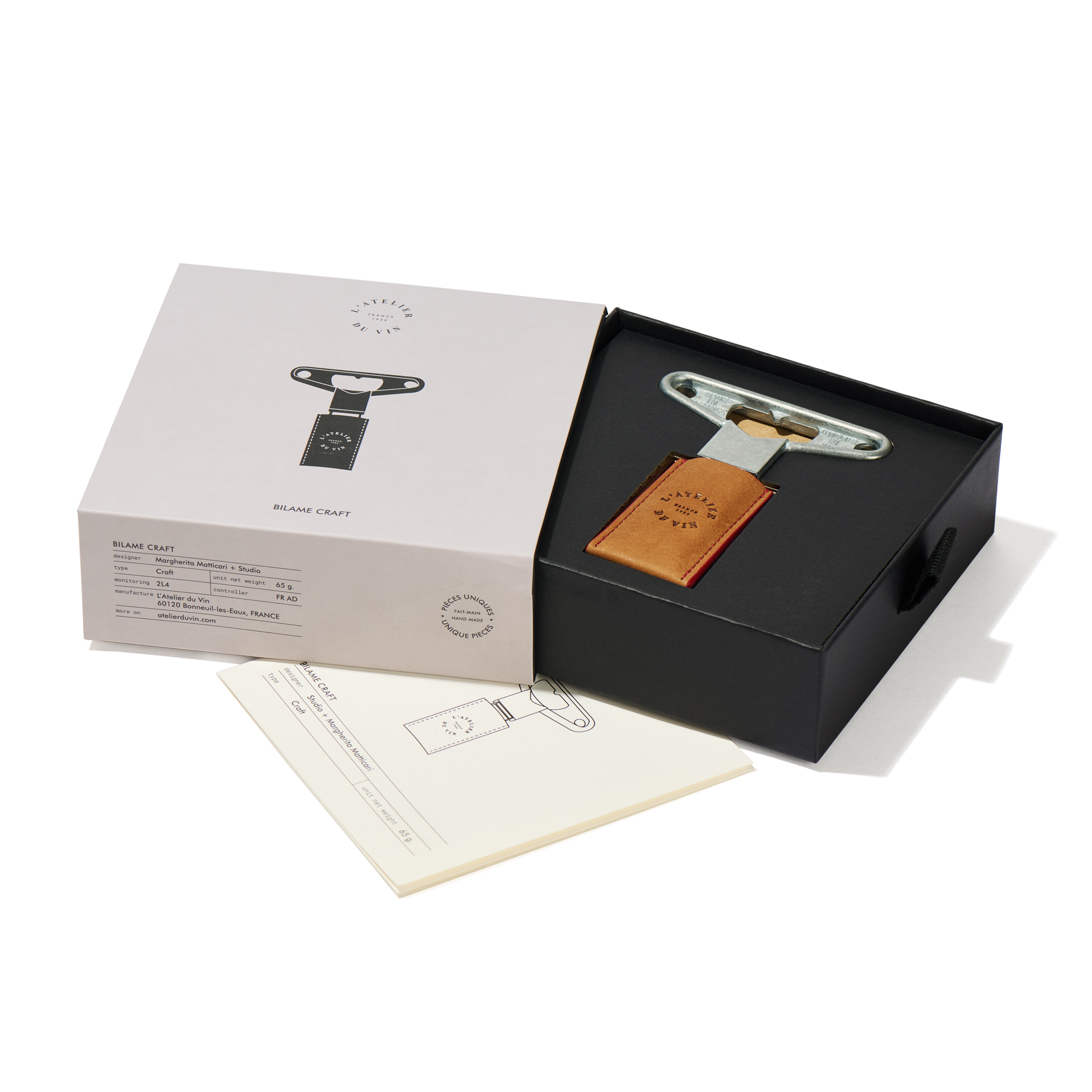L'Atelier du Vin Bilame Craft tire-bouchon zamac cuir