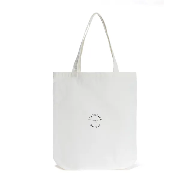 L'Atelier du Vin Tote-bag blanc coton logo centre